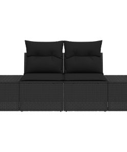 Divano Da Giardino Nero 123 X 62 X 69cm Polyrattan