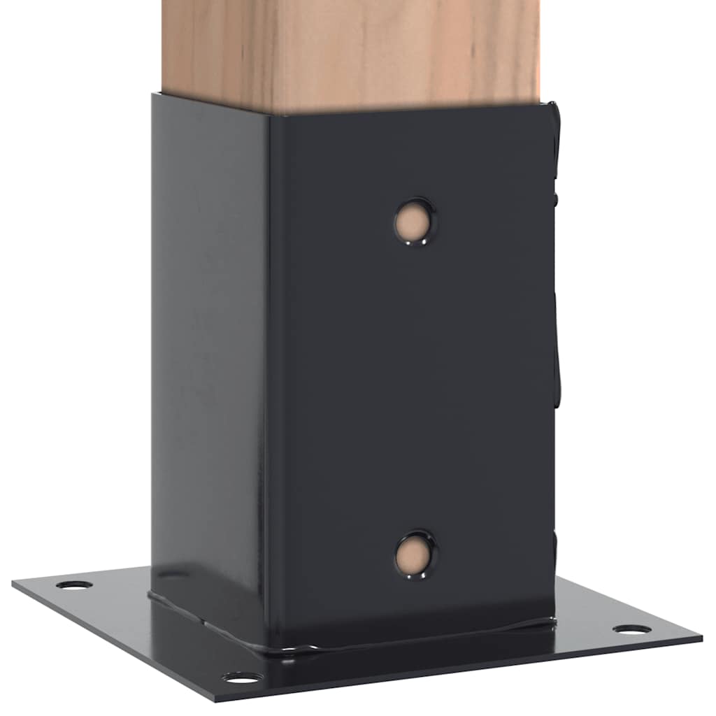 Basi Per Pali Quadrati 12 Pz 81x81mm Acciaio Verniciato Polvere - Image 3