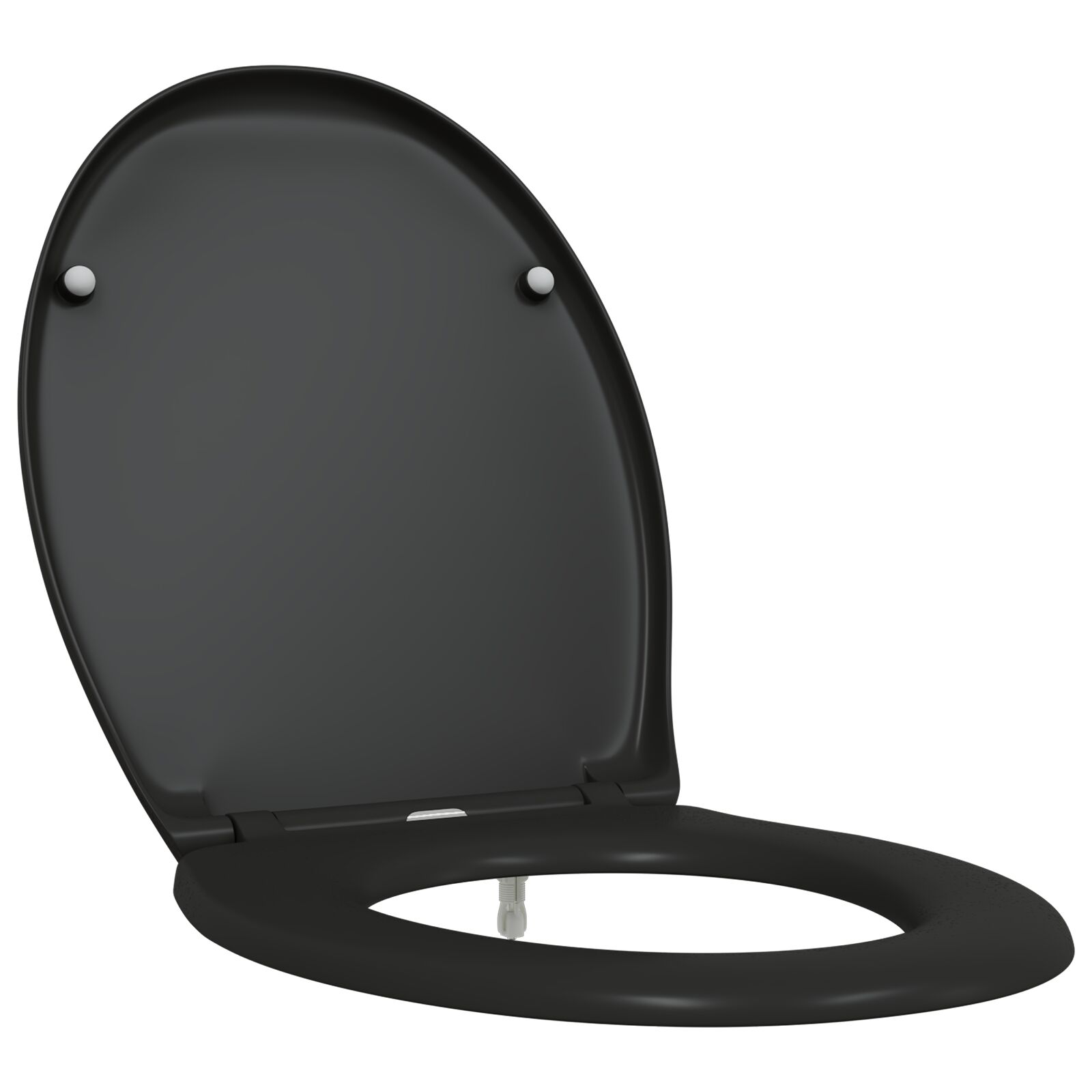 Sedile Del Wc Con Rilascio Rapido Nero 44.8 X 37.3 X 4.2 cm