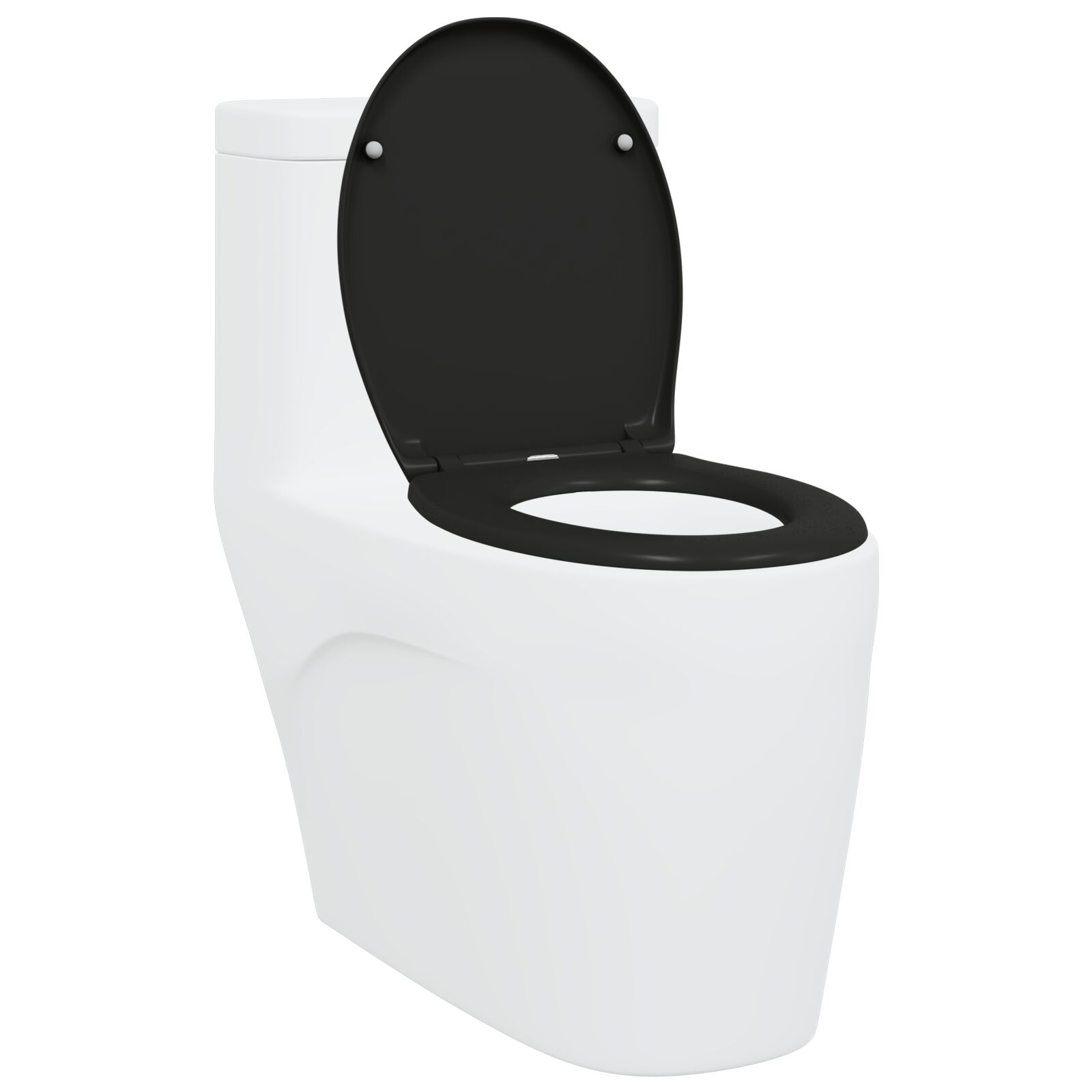Sedile Del Wc Con Rilascio Rapido Nero 44.8 X 37.3 X 4.2 cm - Image 2