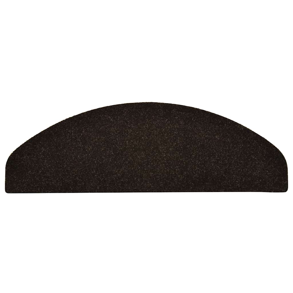 Tappetini Per Scale Autoadesivi 30 Pz 65x21x4 Cm Marrone Scuro Semicircolari Grandi