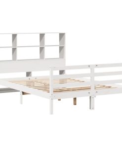Letto Libreria Senza Materasso Bianco 120x200 Cm Legno Di Pino