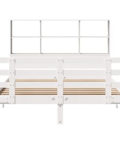 Letto Libreria Senza Materasso Bianco 120x200 Cm Legno Di Pino