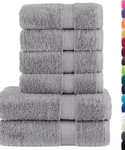 Set Asciugamani Solund 6 Pz Grigio 600 Gsm