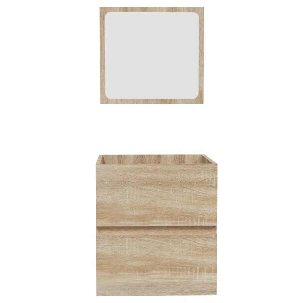 Mobile Da Bagno Con Specchio Rovere Sonoma In Legno Multistrato - Image 5