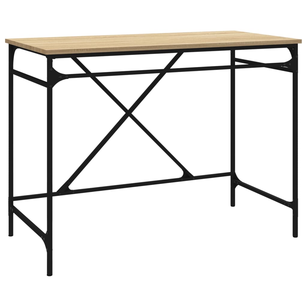Scrivania Rovere Sonoma 100x50x75 Cm Legno Multistrato E Ferro - Image 6