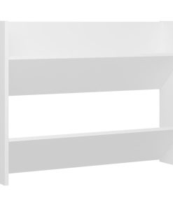 Scarpiera A Muro Bianca 80x18x60 Cm In Legno Multistrato
