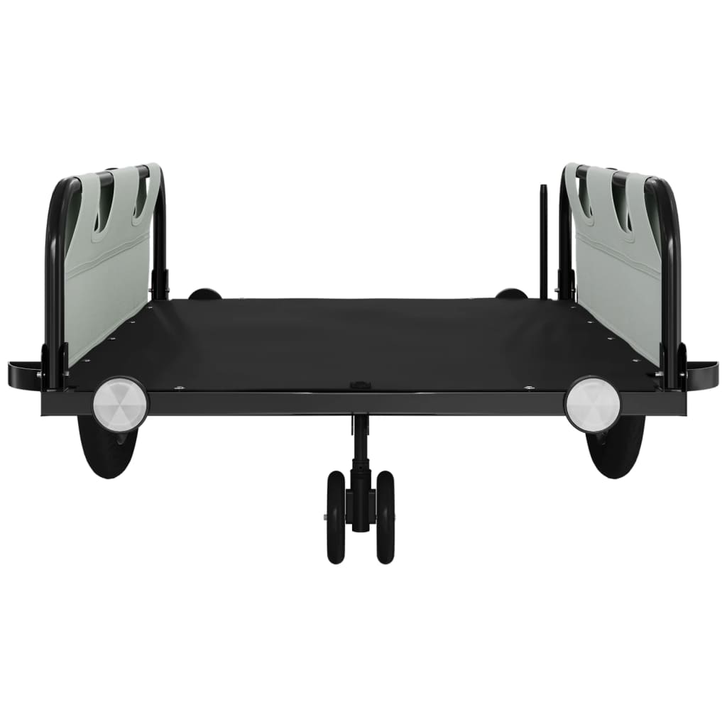 Rimorchio Da Bici Grigio E Nero In Tessuto Oxford E Ferro - Image 6