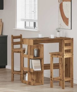 Tavolo Da Bar Con Ripiani Rovere 100x48x101,5 Cm In Truciolato