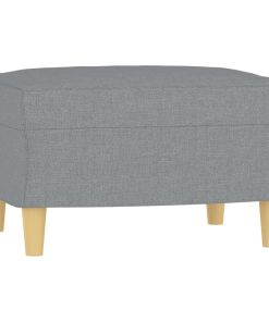 Poltrona Con Poggiapiedi Grigio Chiaro 60 Cm In Tessuto