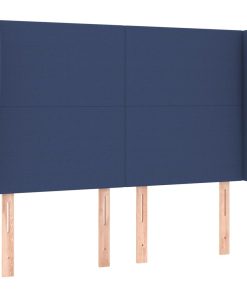 Testiera Ad Orecchio Blu 147 X 23 X 118/128 Cm In Tessuto