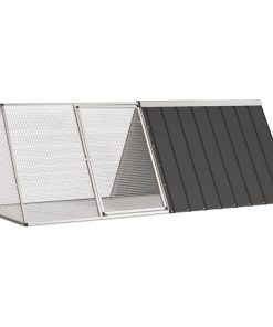 Gabbia Per Conigli Antracite 201,5x80,5x71 Cm Acciaio Zincato