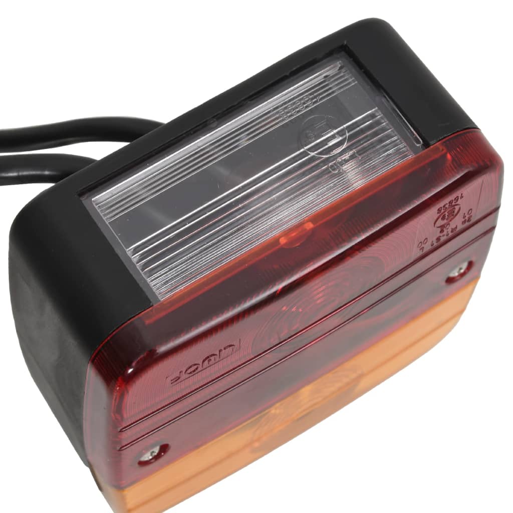 Luci Rimorchio 2 Pz Rosso 10,5x5x9,5 Cm 12v Lampadina Classica
