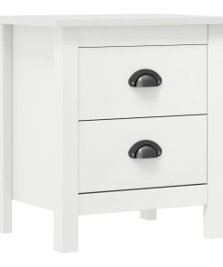 Comodini Hill Bianchi 2 Pz 46x35x49,5 Cm Legno Massello Di Pino