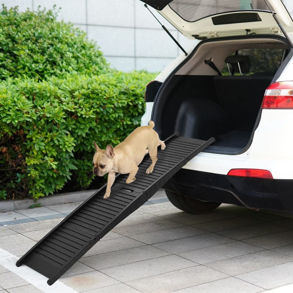 Rampa Per Cani Pieghevole Nera 153x40x12,5 Cm In Plastica
