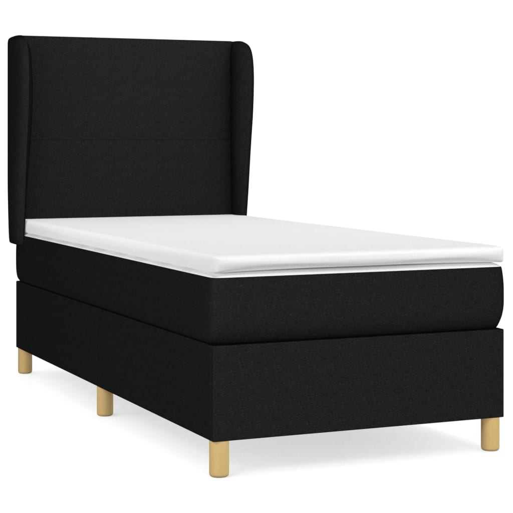 Giroletto A Molle Con Materasso Nero 100x200 Cm In Tessuto