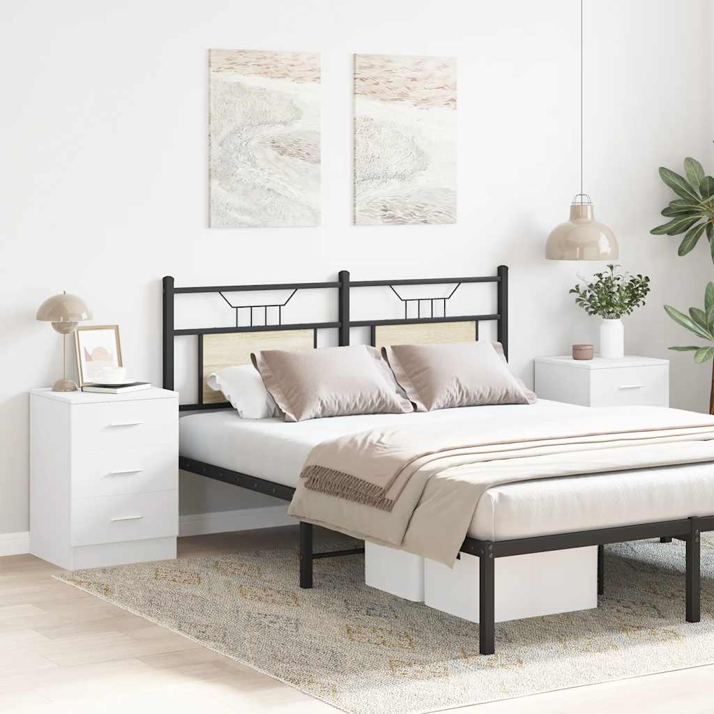 Comodini 2 Pz Bianco 38x35x56 Cm In Legno Ingegnerizzato