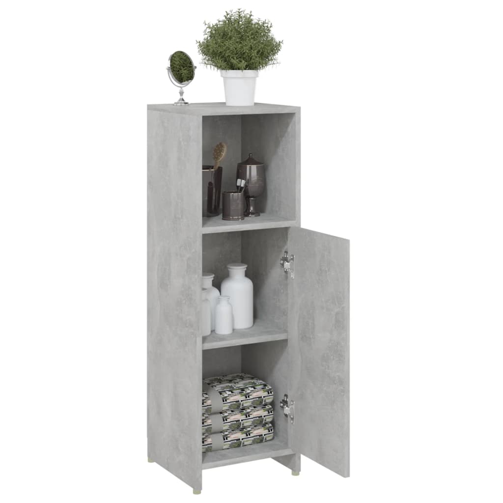 Mobile Da Bagno Grigio Cemento 30x30x95 Cm In Legno Multistrato