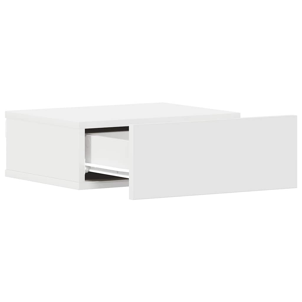 Comodini Pensili 2pz Bianchi 40x30x15 Cm In Legno Multistrato - Image 4