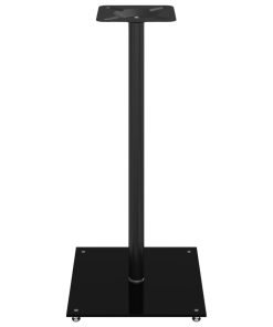 Pedane Per Casse 2pz Nero Vetro Temperato Design A 1 Pilastro