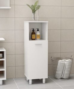 Mobile Da Bagno Bianco Lucido 30x30x95 Cm In Legno Multistrato