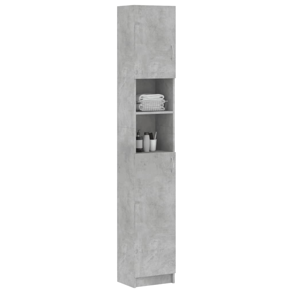 Mobile Da Bagno Grigio Cemento 32x25,5x190 Cm Legno Ingegnerizzato - Image 6