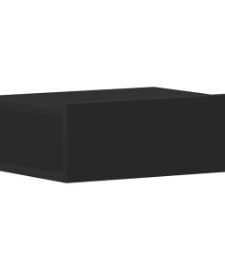 Comodini Pensili 2pz Neri 40x30x15 Cm In Legno Multistrato