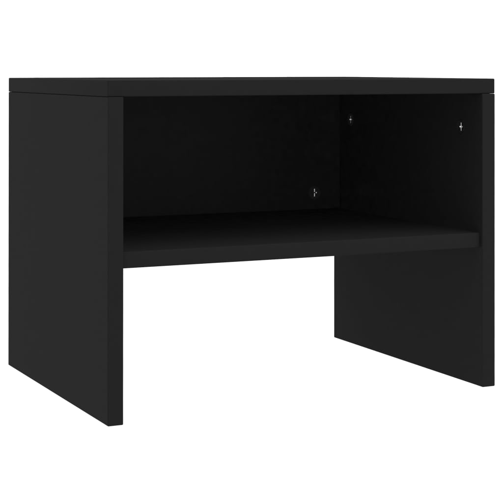 Comodini 2 Pz Neri 40x30x30 Cm In Legno Multistrato