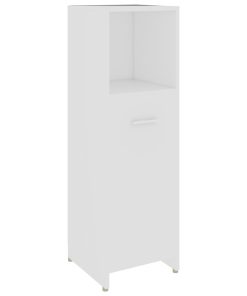 Armadio Da Bagno Bianco 30x30x95 Cm In Legno Multistrato