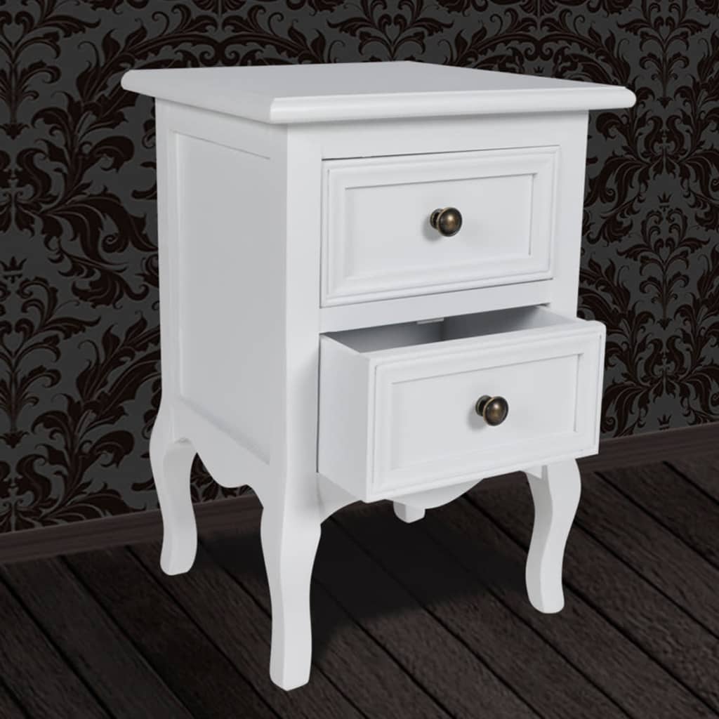 Comodini 2 Pz Con 2 Cassetti In Mdf Bianchi - Image 4