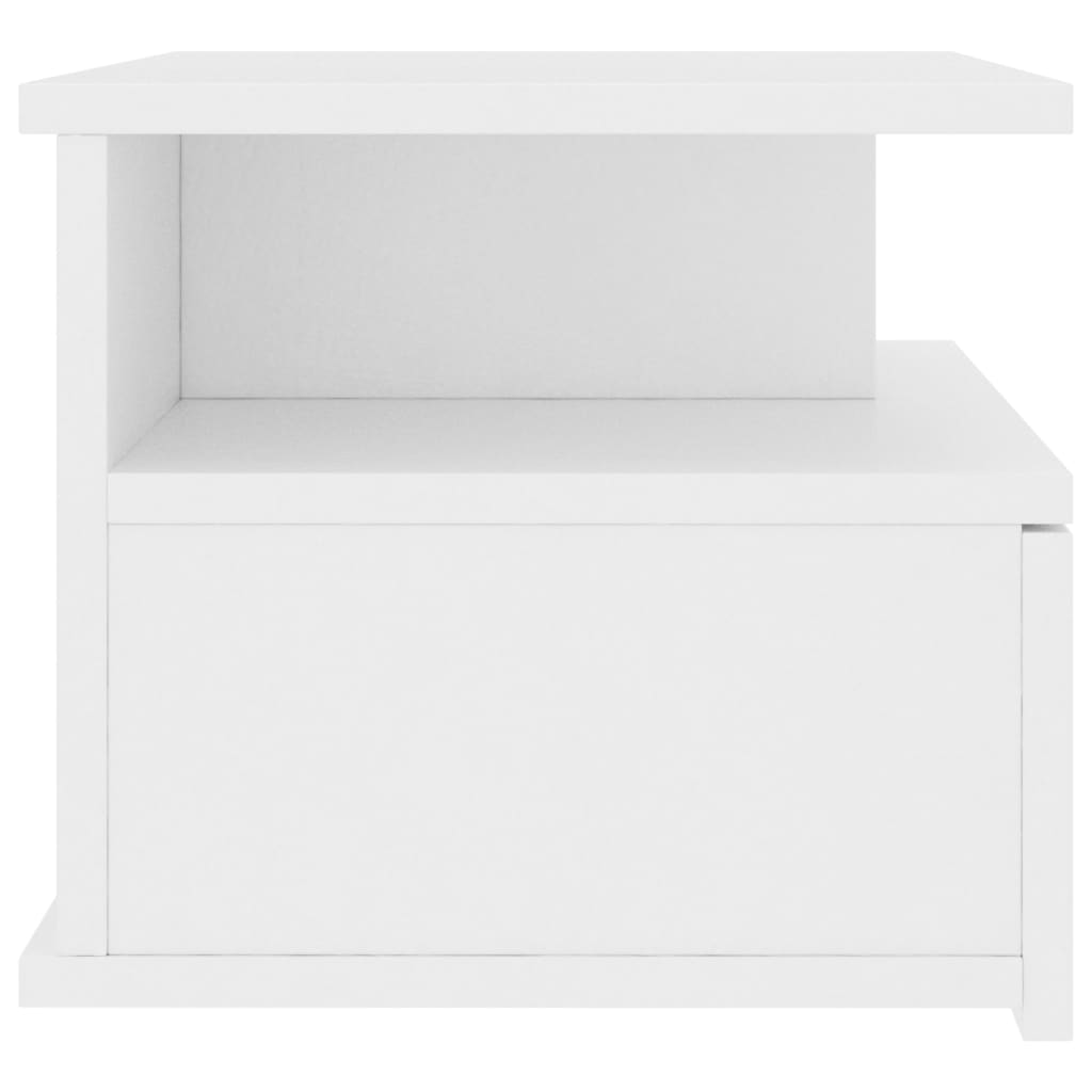Comodini Pensili 2pz Bianchi 40x31x27 Cm In Legno Multistrato