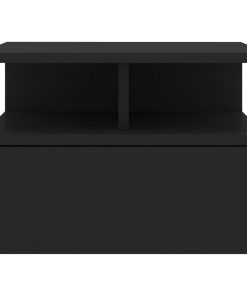 Comodini Pensili 2pz Neri 40x31x27 Cm In Legno Multistrato