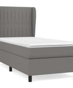 Giroletto A Molle Con Materasso Grigio Scuro 90x200 Cm Tessuto