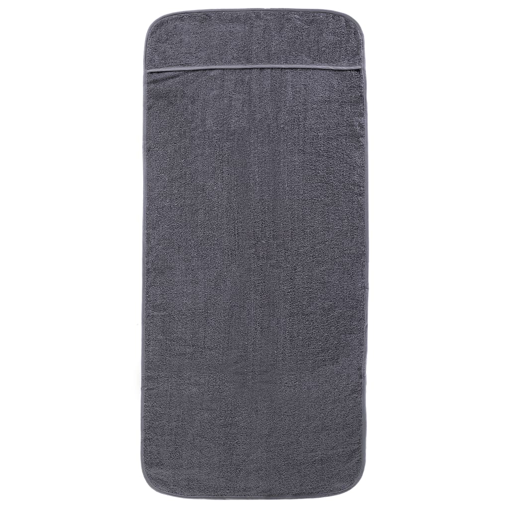Asciugamani Da Spiaggia 4pz Antracite 60x135 Cm Tessuto 400 Gsm