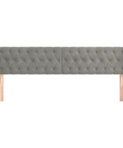 Testiera Ad Orecchio Grigio Chiaro 203x23x78/88 Cm In Velluto