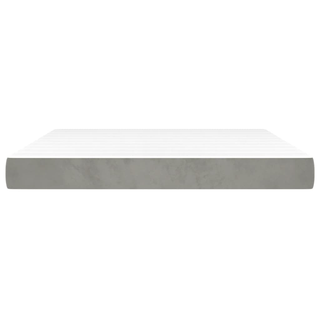 Materasso A Molle Grigio Chiaro 180x200x20 Cm In Velluto