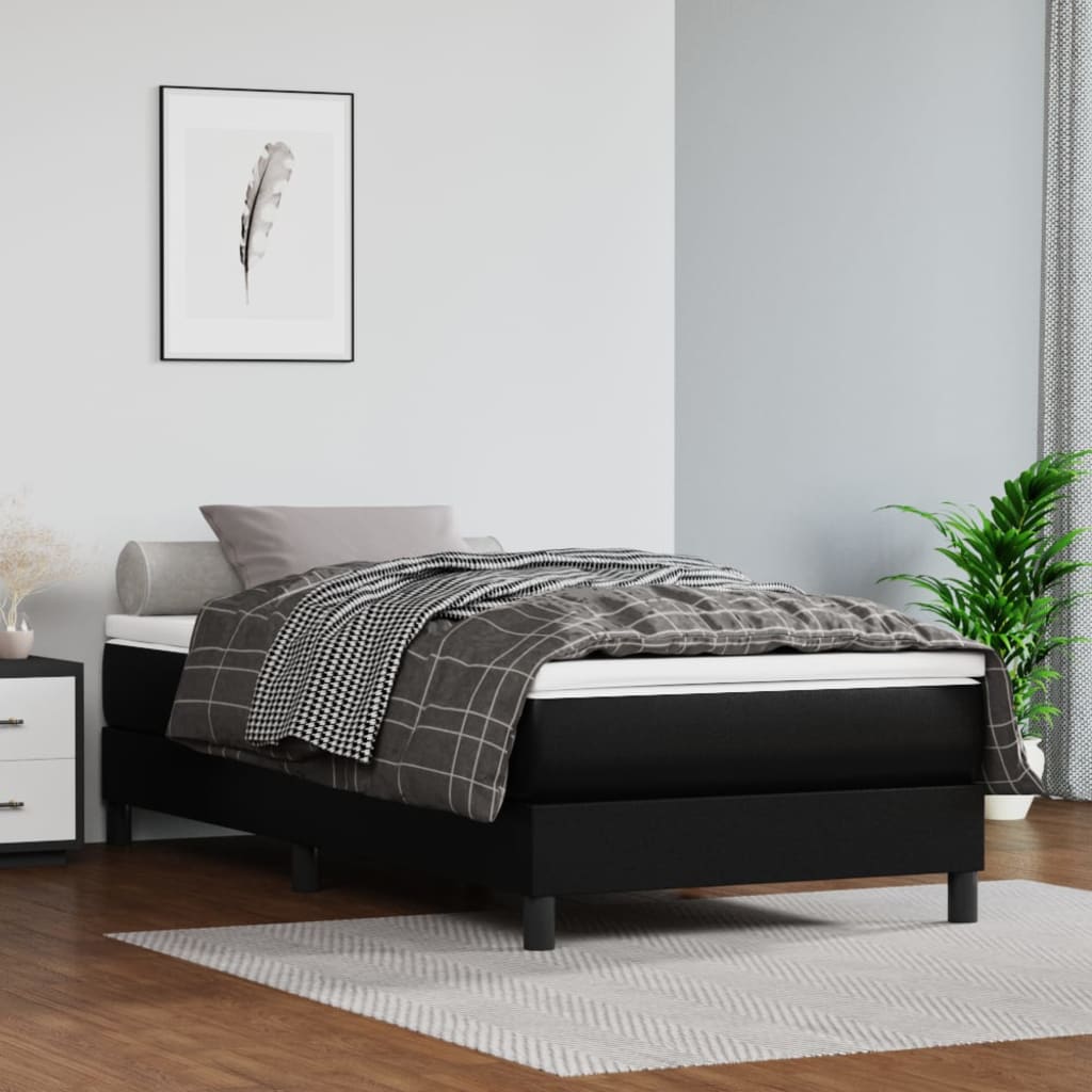 Materasso A Molle Insacchettate Nero 100x200x20cm In Similpelle