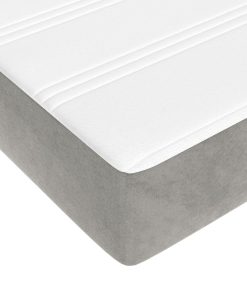 Materasso A Molle Grigio Chiaro 160x200x20 Cm In Velluto