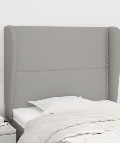 Testiera Ad Orecchio Grigio Chiaro 103x23x118/128 Cm In Tessuto