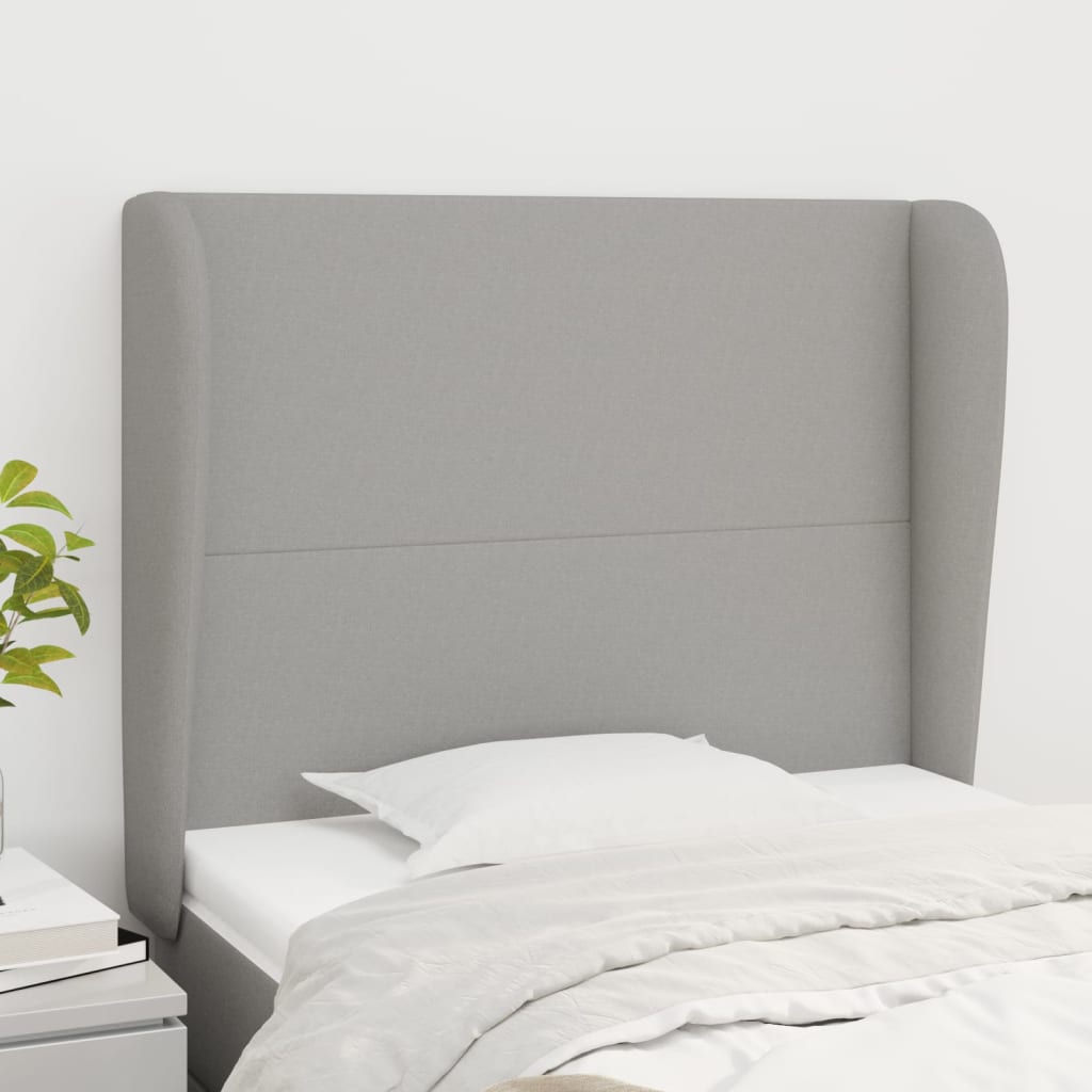 Testiera Ad Orecchio Grigio Chiaro 103x23x118/128 Cm In Tessuto