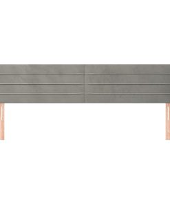 Testiera Ad Orecchio Grigio Chiaro 203x23x78/88 Cm In Velluto