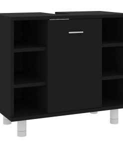 Mobile Da Bagno Nero 60x32x53,5 Cm In Legno Multistrato