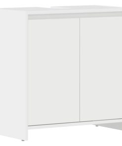 Mobile Da Bagno Bianco Lucido 60x33x61 Cm In Legno Multistrato