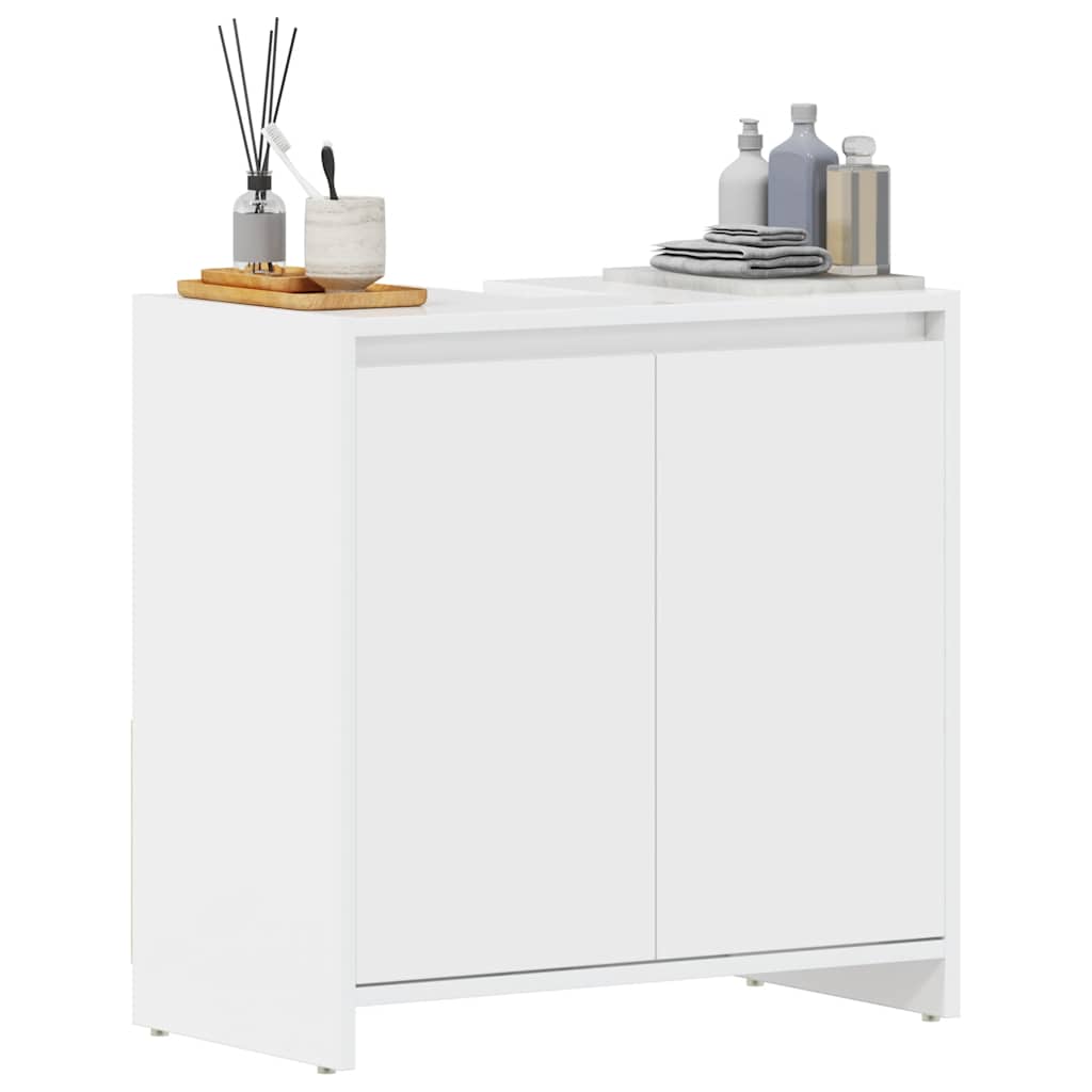 Mobile Da Bagno Bianco Lucido 60x33x61 Cm In Legno Multistrato - Image 5