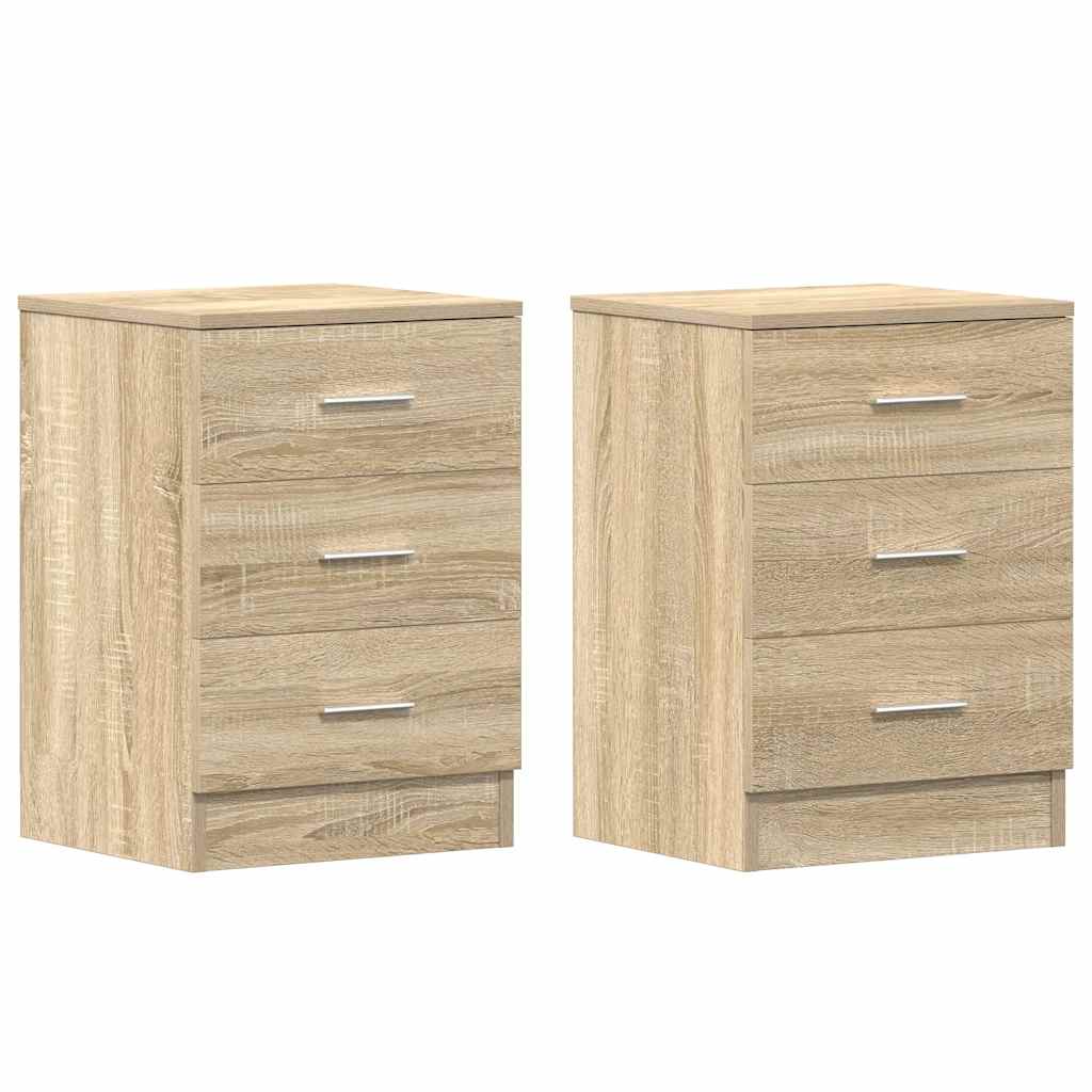 Comodini 2 Pz Rovere Sonoma 38x35x56 Cm In Legno Multistrato
