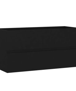 Mobile Lavabo Nero 90x38,5x45 Cm In Legno Multistrato