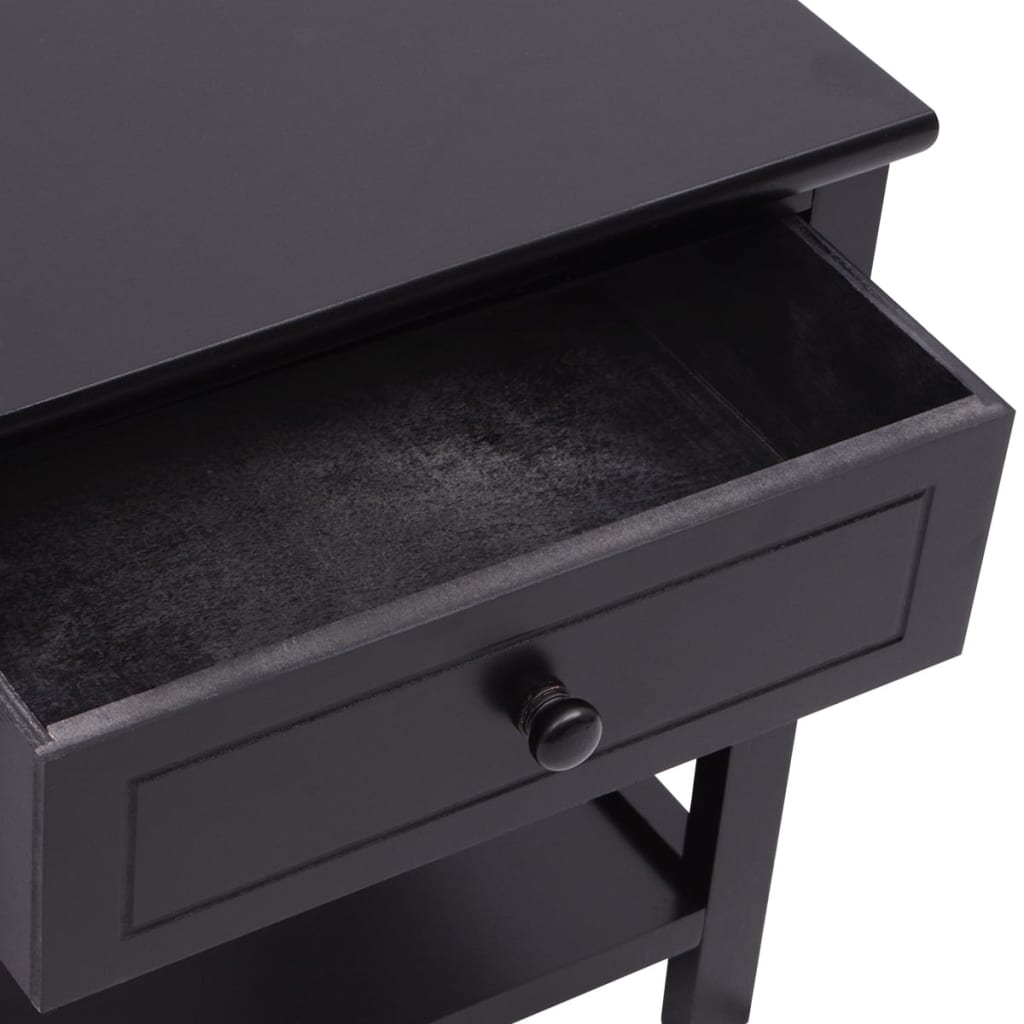Comodini 2 Pz In Legno Neri
