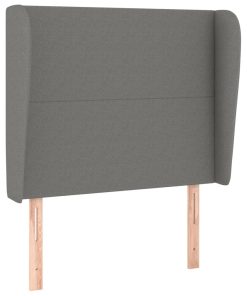 Testiera Ad Orecchio Grigio Scuro 93x23x118/128 Cm In Tessuto