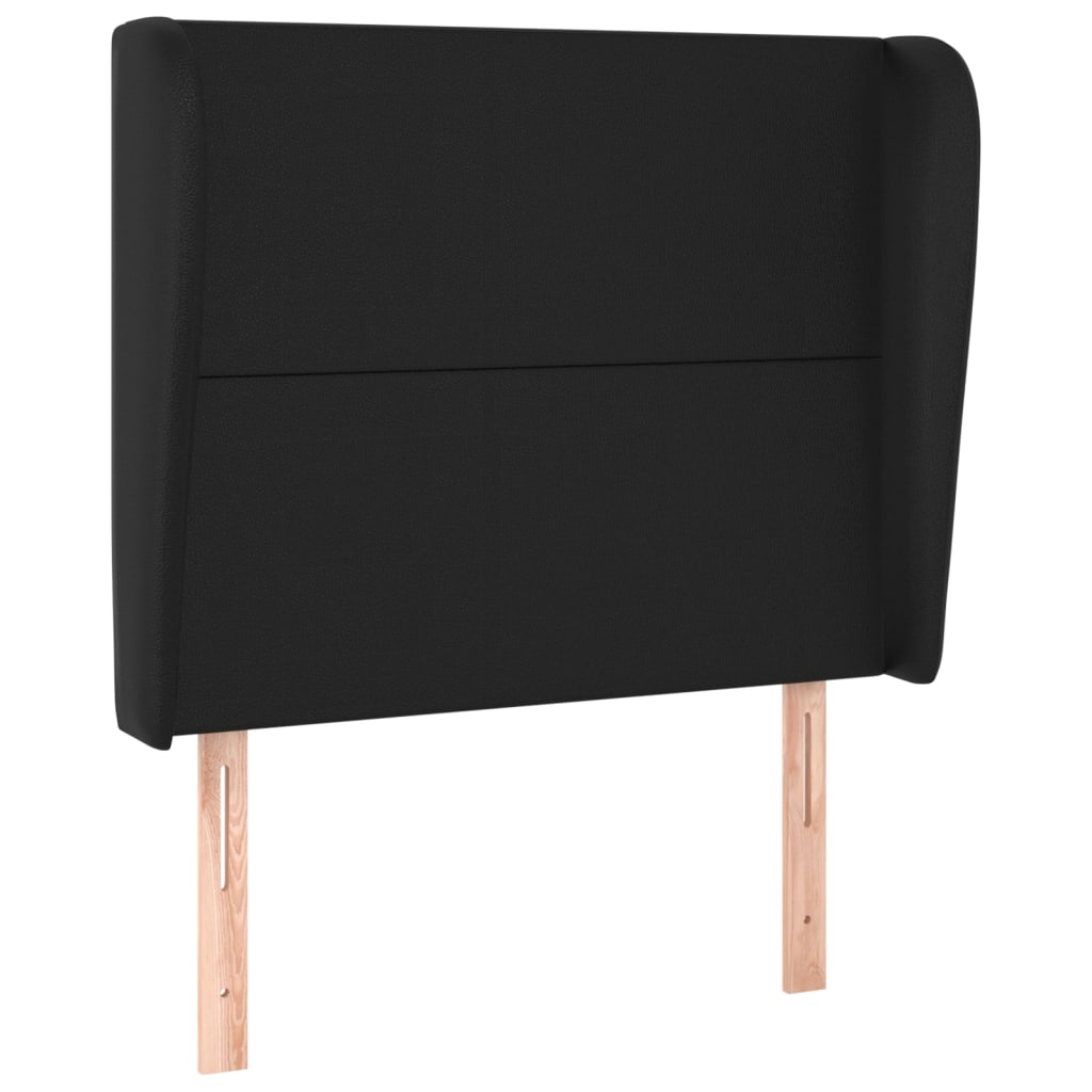 Testiera Ad Orecchio Nera 83x23x118/128 Cm In Similpelle