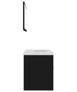 Set Mobili Da Bagno Nero In Truciolato